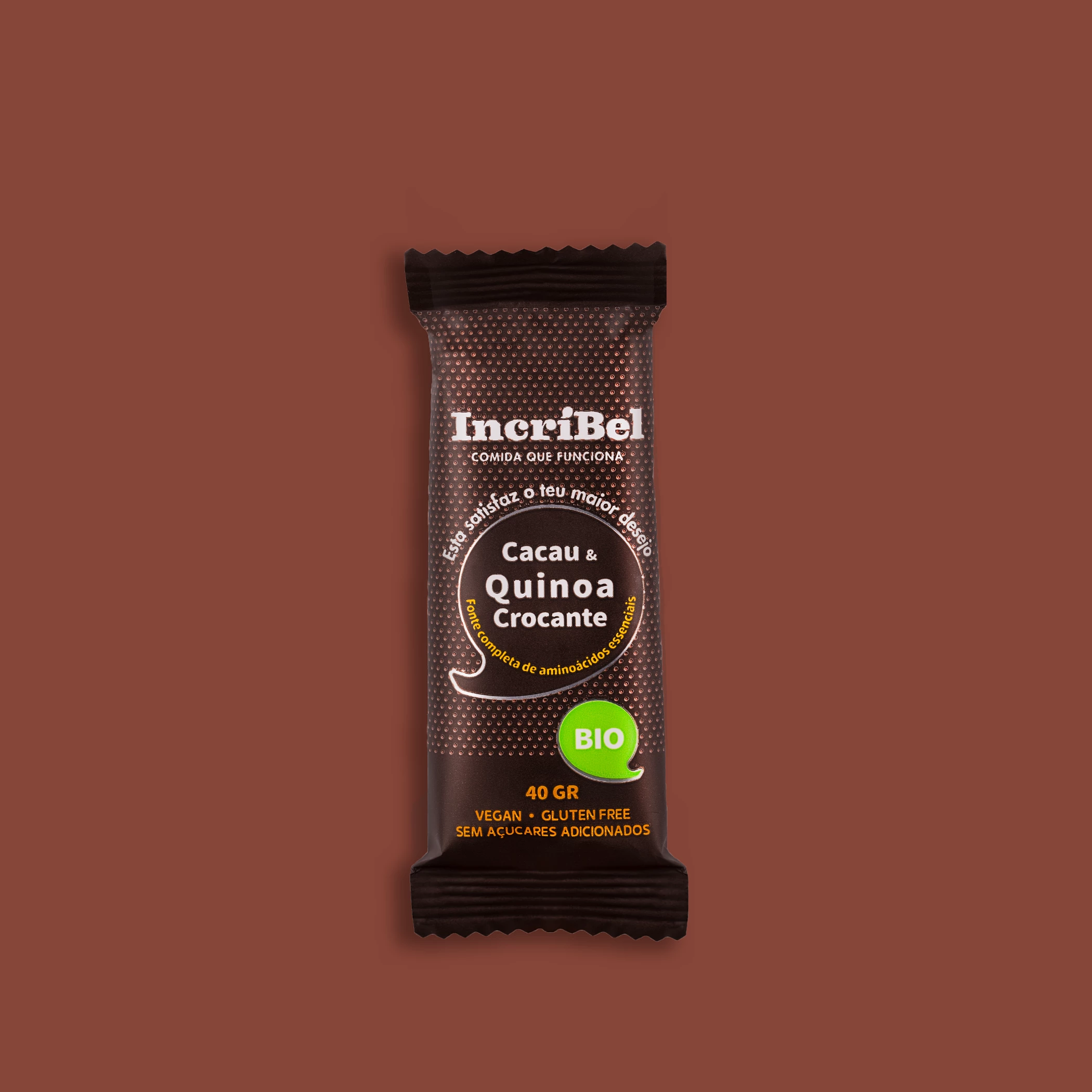 Barra Incribel de cacau e quinoa